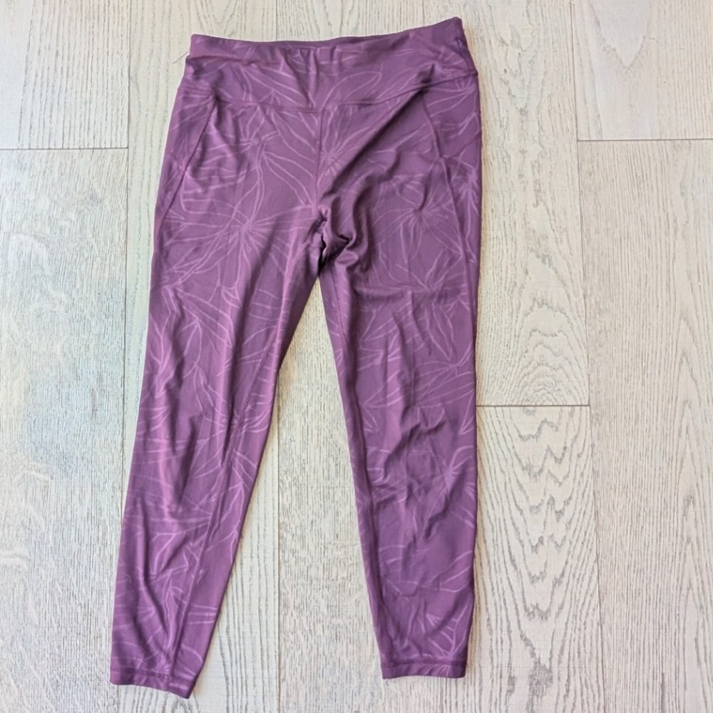 Sweaty Betty All Day Purple Floral US‎ 8/10 Length Activewear Leggings Size M